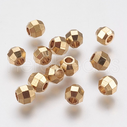 Faceted Brass Beads KK-F736-03C-1
