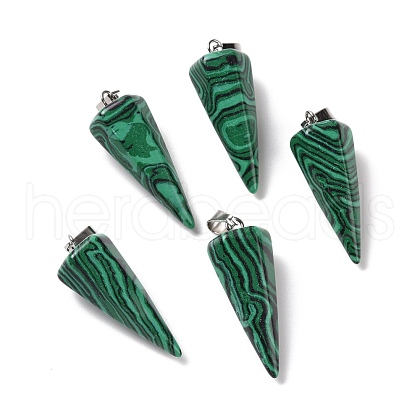 Synthetic Malachite Pendants G-G848-01P-08-1
