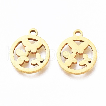 Ion Plating(IP) 201 Stainless Steel Charms STAS-A047-15G-1