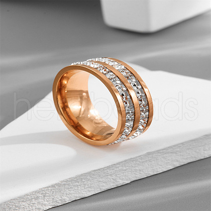 304 Stainless Steel Crystal Rhinestone Finger Rings FS-WG432ED-14-1