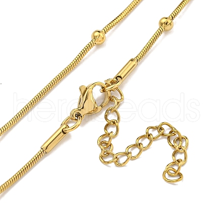 Ion Plating(IP) 304 Stainless Steel Snake Chain Necklaces NJEW-R266-04G-1