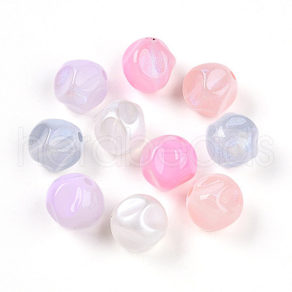 Transparent UV Plating Acrylic Beads OACR-I015-45-1
