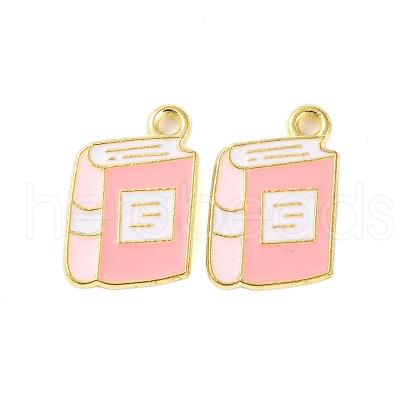 Golden Plated Alloy Enamel Pendants X-ENAM-Z017-12G-03-1