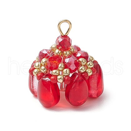 Glass & Seed Beads Pendants PALLOY-MZ00648-03-1