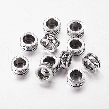 Retro Style Antique Silver Tone Tube Tibetan Silver Alloy Beads X-LF11346Y-NF-1