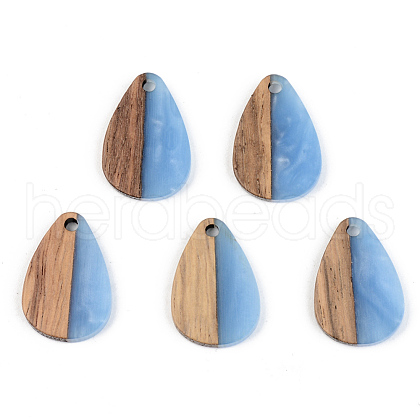 Opaque Resin & Walnut Wood Pendants RESI-S389-027A-C01-1