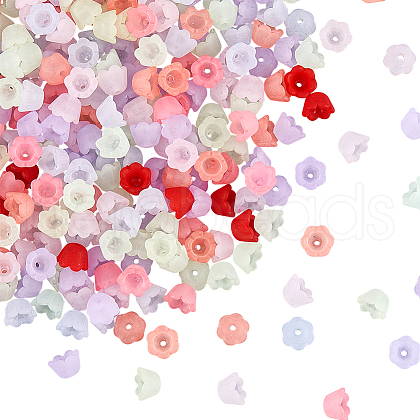 SOFPLATE 600Pcs Transparent Acrylic Bead Caps FACR-SP0001-01-1