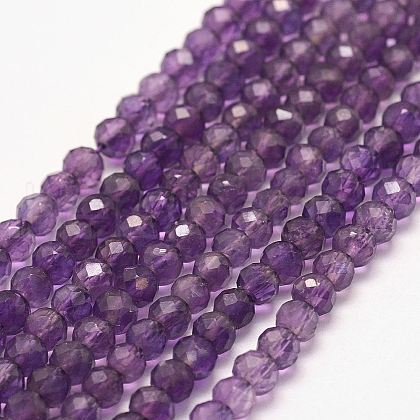 Natural Amethyst Bead Strands G-P279-74-4mm-1