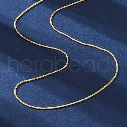 Long-Lasting Plated Brass Snake Chain Necklaces NJEW-K112-04G-NF-1
