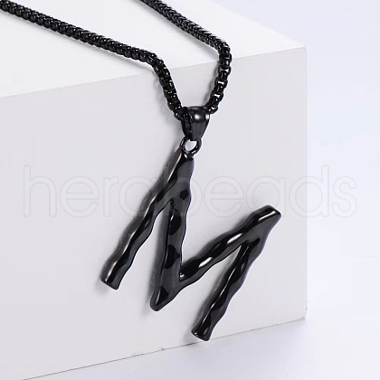 Stylish Stainless Steel Initial Pendant Necklaces SR1473-13-1