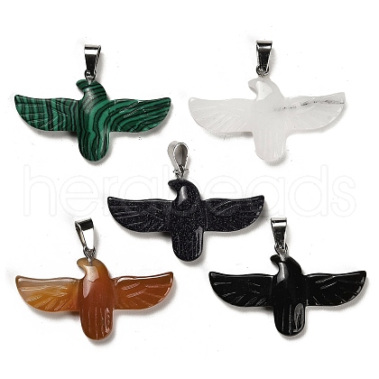 Natural & Synthetic Mixed Gemstone Pendants G-M424-05P-1