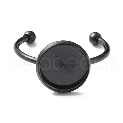 304 Stainless Steel Open Cuff Ring Components RJEW-WH0011-07C-EB-1