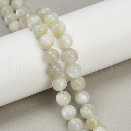 Natural Green Moonstone Beads Strands G-NH0060-A01-02-1