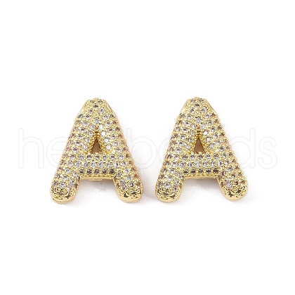 Brass Micro Pave Clear Cubic Zirconia Pendants KK-Z041-01G-A-1