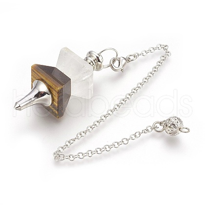 Natural Tiger Eye Dowsing Pendulums KK-F756-09D-1