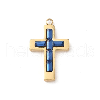 304 Stainless Steel Rhinestone Pendants STAS-L022-085G-11-1