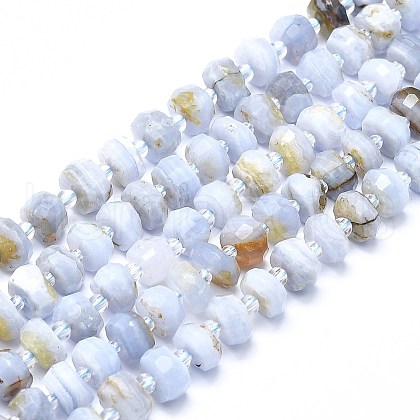 Natural Blue Lace Agate Beads Strands G-F715-032B-1