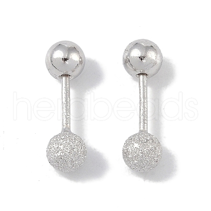Anti-Tarnish Rhodium Plated 999 Fine Silver Cartilage Earrings for Women EJEW-S215-27P-1
