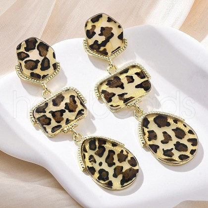 Alloy acrylic Dangle Stud Earrings EJEW-M075-01G-06-1