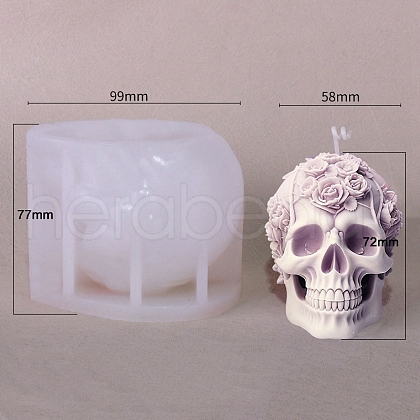 3D Halloween Skull DIY Silicone Candle Molds PW-WG17437-02-1