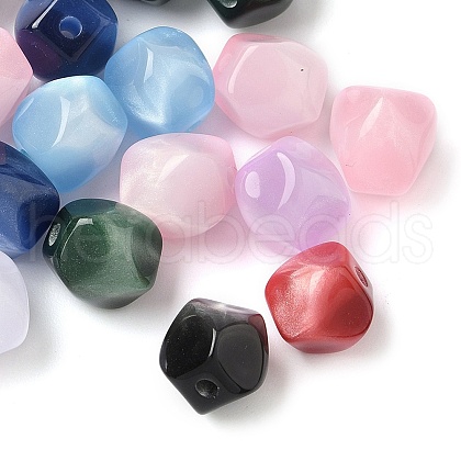 Resin Imitation Cat Eye Beads RESI-Q025-03A-1