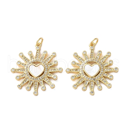 Brass Micro Pave Cubic Zirconia Pendants KK-U070-27G-1
