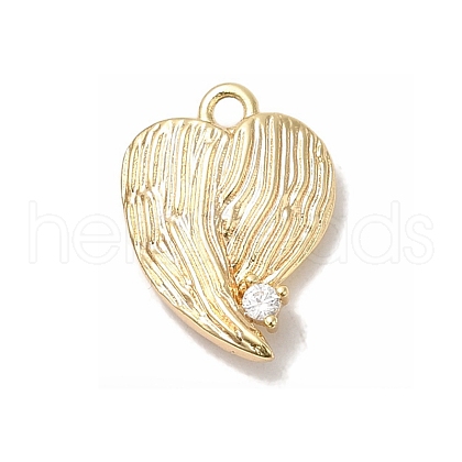 Brass Micro Pave Cubic Zirconia Pendants KK-D071-04G-1
