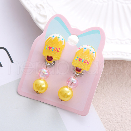 Alloy Plastic Clip-on Earrings for Kid WG21FF0-11-1