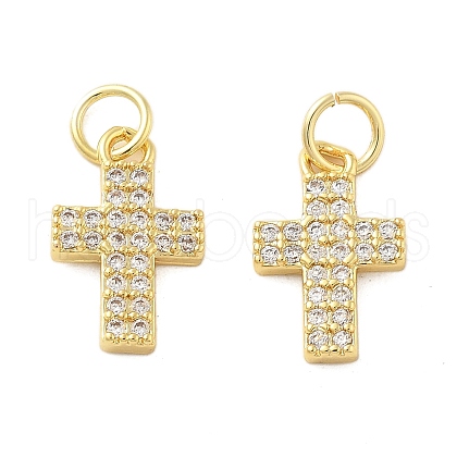 Brass Micro Pave Cubic Zirconia Pendants KK-C092-21D-G-1