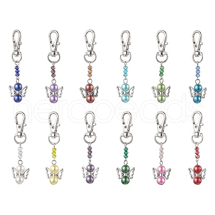 Angel ABS Plastic Imitation Pearl Pendant Decooration HJEW-JM01942-1