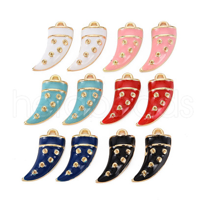 Rack Plating Alloy Enamel Pendants ENAM-T015-011-NR-1