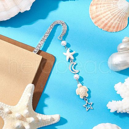 Alloy Hook Bookmarks AJEW-JK00379-02-1