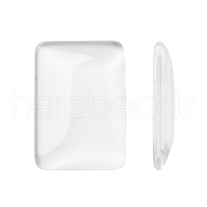 Transparent Rectangle Glass Cabochons GGLA-R025-33x23-1