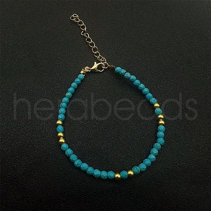 New Chinese Style Faceted Synthetic Turquoise Beaded Bracelets TE5575-1-1
