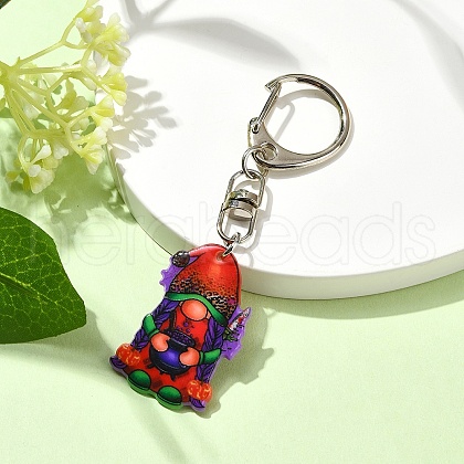 Halloween Acrylic Gnome Pendant Decoration HJEW-YW00031-03-1