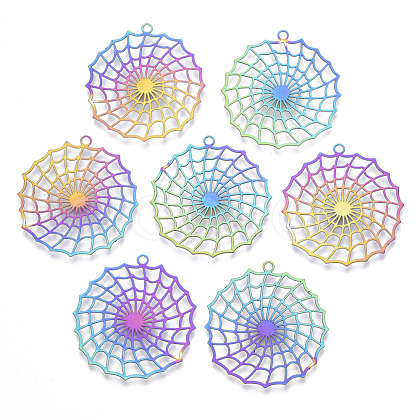 Ion Plating(IP) 201 Stainless Steel Filigree Pendants X-STAS-T057-20-1