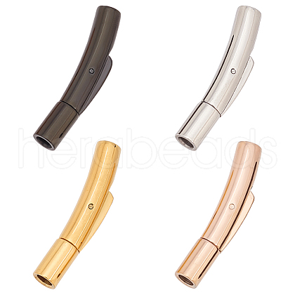 Olycraft 4 Sets 4 Colors 316L Surgical Stainless Steel Bayonet Clasps STAS-OC0001-17A-1