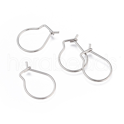 Tarnish Resistant 304 Stainless Steel Hoop Earrings Findings STAS-H436-02P-1