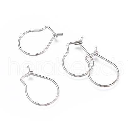 304 Stainless Steel Hoop Earrings Findings STAS-H436-02P-1