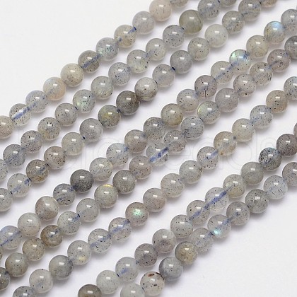 Natural Labradorite Round Bead Strands G-I156-01-4mm-1