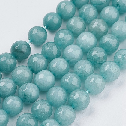 Natural White Jade Bead Strands G-R166-8mm-20-1