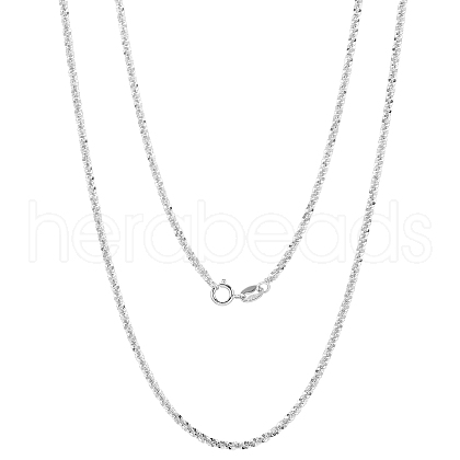 925 Sterling Silver Thin Dainty Link Chain Necklace for Women Men JN1096A-04-1