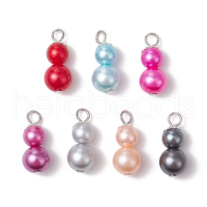Spray Painted ABS Plastic Imitation Pearl Pendants PALLOY-JF03545-01-1