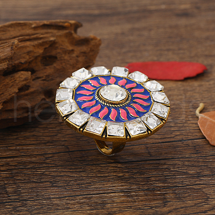 Bohemian Vintage Ethnic Alloy Rhinestone Finger Rings QX0525-5-1