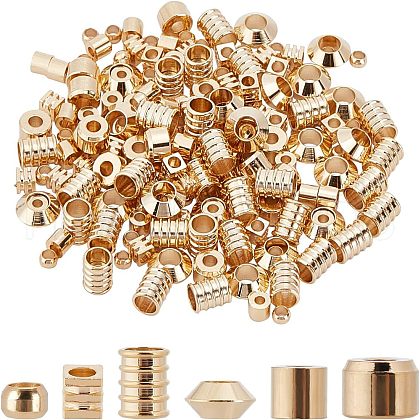 SUPERFINDINGS 200Pcs 3 Style Brass Beads KK-FH0003-17-1