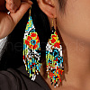 Bohemian Style Flower Tassel Dangle Earrings KT1852-3
