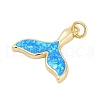 Whale Tail Brass Pendants X-KK-I723-36G-2