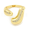Brass Micro Pave Clear Cubic Zirconia Open Cuff Ring for Women RJEW-M173-13B-G-2