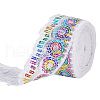 Polyester Rainbow Paillette Lace Ribbon DIY-WH0632-66B-1