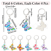 24Pcs 6 Colors Alloy Enamel Pendant Decorations HJEW-SC00062-2